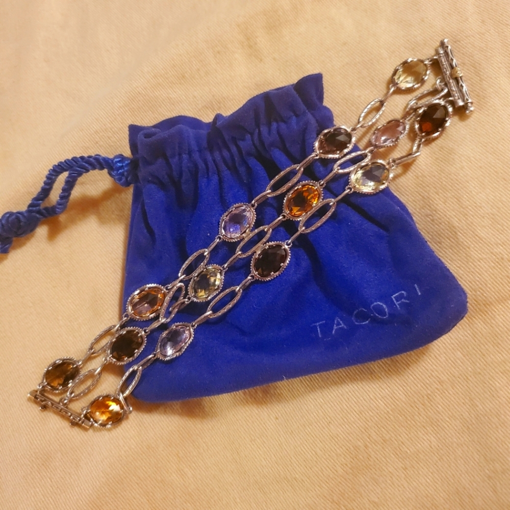 Tacori Oval Color Medley 3 Strand Bracelet with Matching Earrings